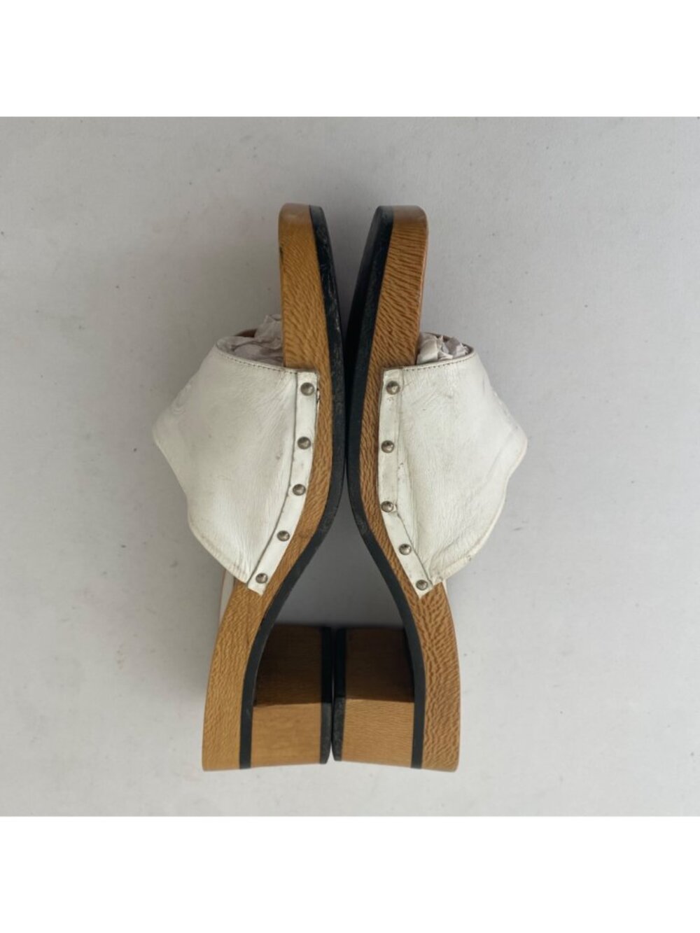 Salvatore Ferragamo Wood Heels Shoes White - Picture 3 of 9